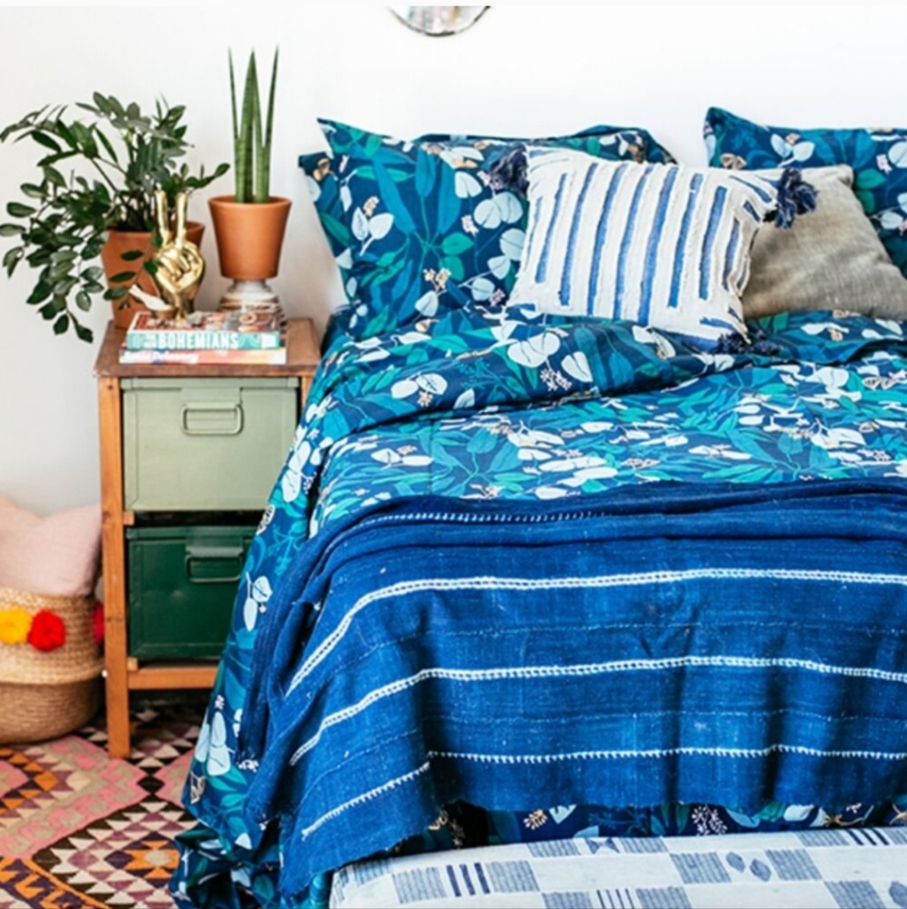Schoolhouse Blue Eucalyptus Duvet Cover